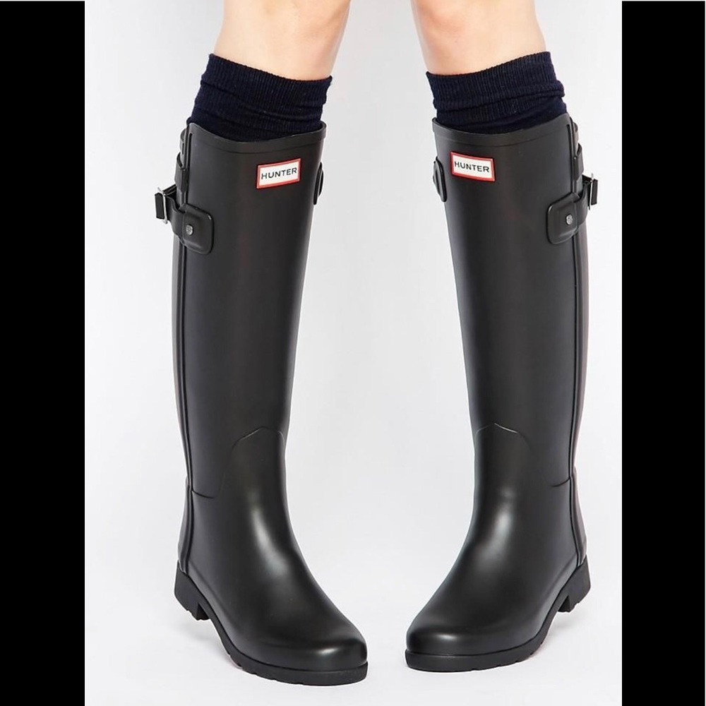 Hunter Original Refined Back Strap Rain Boots Sz 7